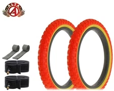 ALTALINE Bicycle TIRE 16" x 2.125" Red/Gum COMP III (2) TIRES TUBES & RIMSTRIPS