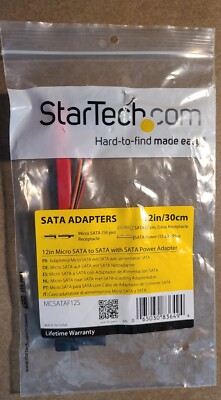 STARTECH MCSATAF12S 12in Micro SATA to SATA with SATA Power Adapter - NEW