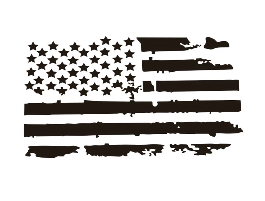 Calcomanía adhesiva roja envejecida estilo bandera de EE. UU. capó de coche para Jeep Wrangler 、Brújula Foto 3 de 4