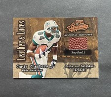 2002 Playoff Absolute Memorabilia Leather and Laces Football /500 Chris Chambers
