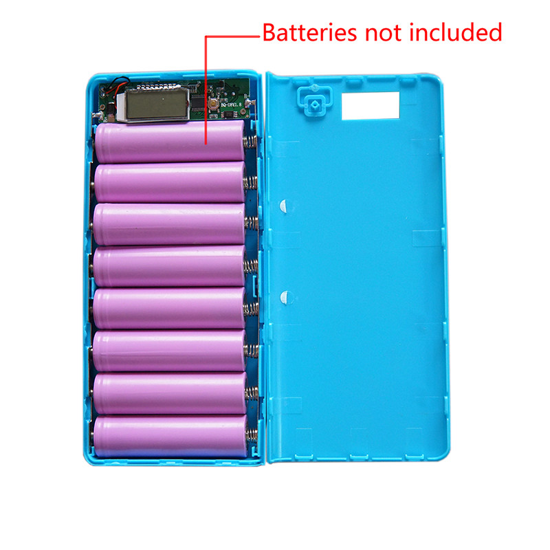 Power Bank 18650 Battery Box Multi-fonction Dual USB 5V Output with Flashlight-image