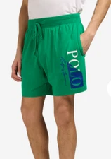 Men's Polo RL Co Logo Graphic sleep shorts, Size MEDIUM, (6" inseam) Green NWT!