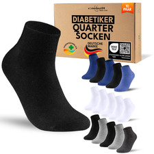 Diabetiker Socken ohne Gummi Quarter Kurz Herren Damen Baumwolle ohne Naht
