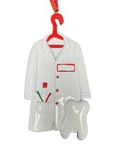 Personalized Dentist Coat Christmas Tree Ornament Holiday Gift with Free Bag