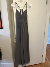 Azazie Bridesmaid Haleigh Steel Grey Size 2P Custom