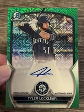 Topps 2023 Bowman Chrome Mega Box Mojo Tyler Locklear RC Auto Green /99 BCMA-TL