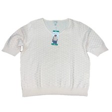 NEW Women's ELLA MOSS Cream Half Sleeve Sweater Top Size SMALL