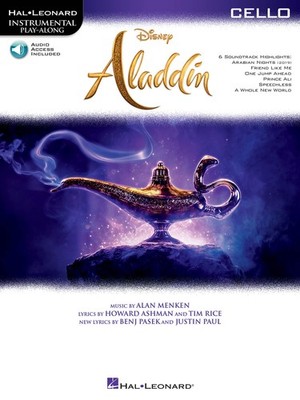 Aladdin Disney Movie 2019 for Cello Solo Sheet Music Play-Along Song Book Audio