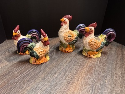 VTG. Young's ''Heartfelt Kitchen Creations'' Rooster Creamer, Sugar, Salt, Pepper
