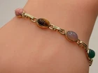 VINTAGE 10K GOLD FILLED GENUINE SCARAB BRACELET!