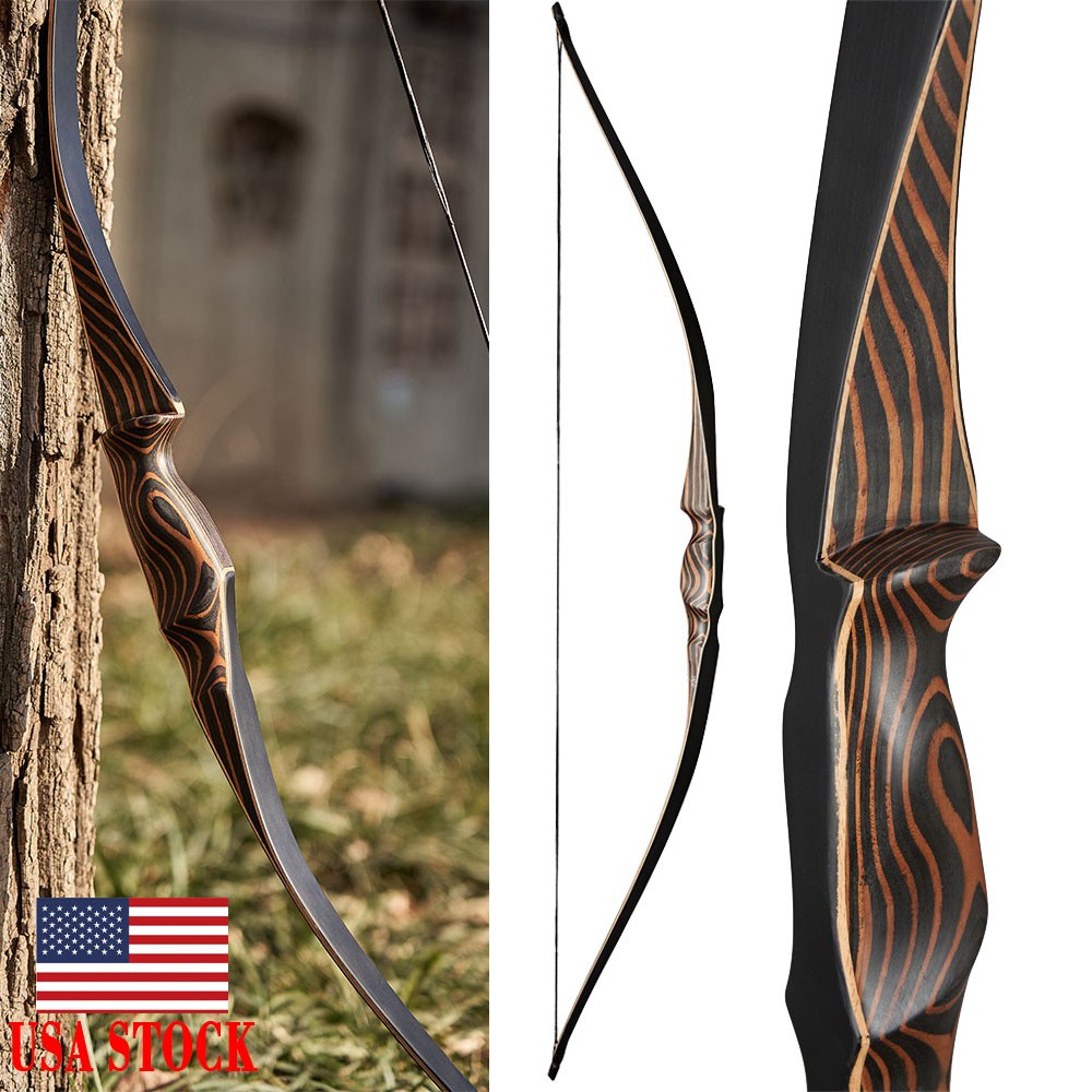 20-70LBS Handmade 54" Archery One-piece Wooden Longbow Traditional Bow Hunting