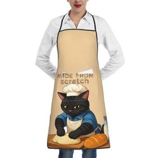 Women Men Aprons Bib Chef Baking Aprons with Pockets for Decor Kitchen BBQ Ba...