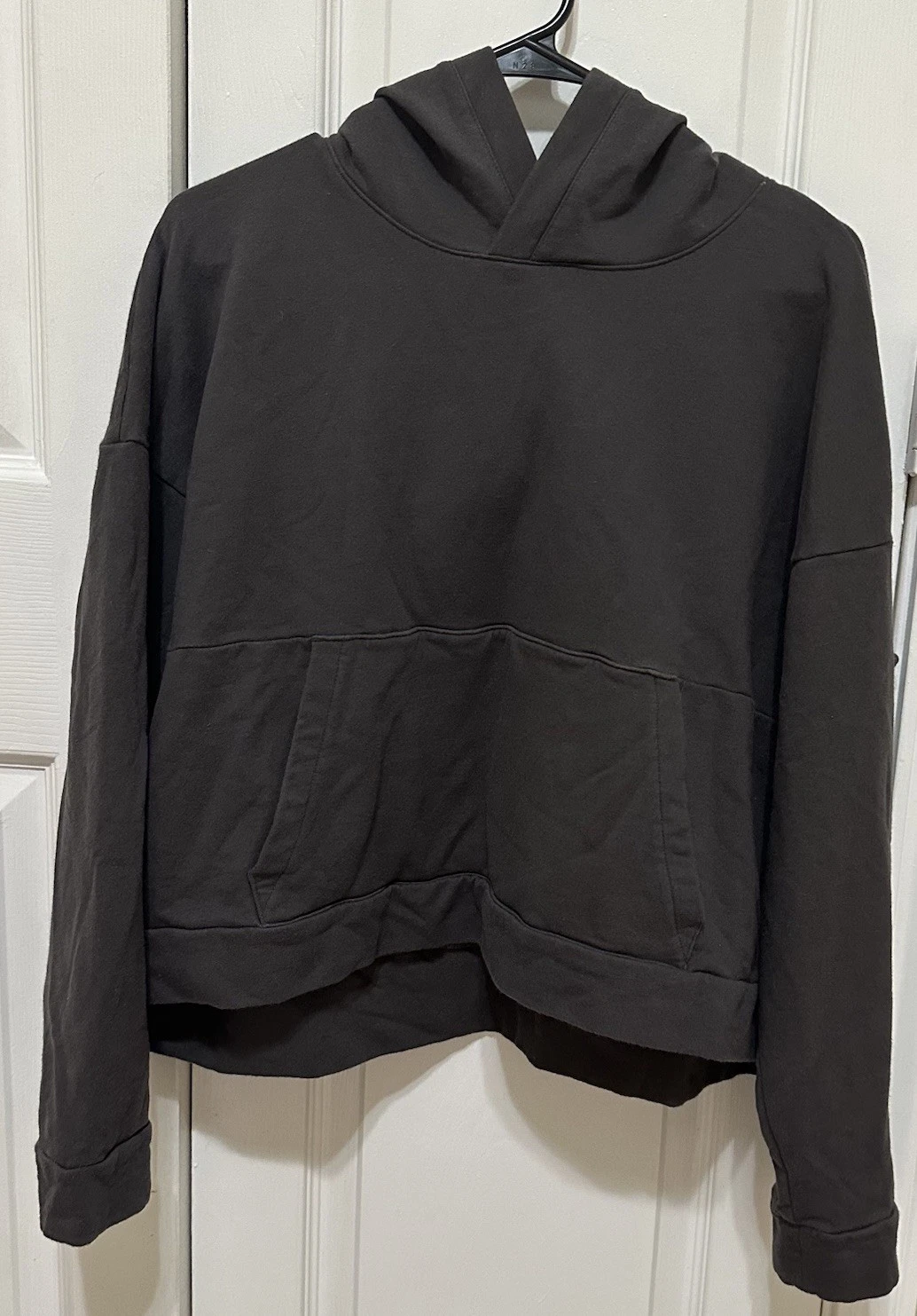 FLX Womans Size Large Travel Hoodie Charcoal Gray Cotton Blend