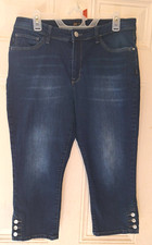 LEE MODERN SERIES MIDRISE fit Womens CAPRI Jeans 14M Dark Wash Gently Used