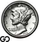1927-S Mercury Dime, Choice AU++ Better Date San Francisco Issue