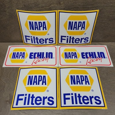 Lot of 6 NAPA Decals Echlin Racing NAPA Filters Vintage Stickers Promo
