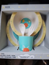 Kid's Sea Life Dinnerware Set Bamboo Fiber BPA FREE 5 Matching Pieces NEW