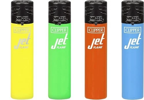 clipper Jet flame set of 4 WINDPROOF Adjustable flame solid bright colours - Picture 2 of 4