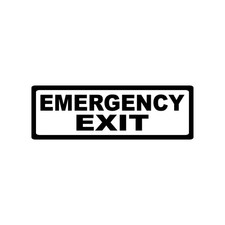 Emergency Exit Decal Sticker Black Die Cut Vinyl Office Door Signage