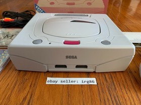 Sega Saturn white Japanese console system with box 2 games memory card US seller