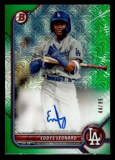 2022 Bowman Chrome #BCMA-EL Eddys Leonard Chrome Mojo Autographs Green #/99
