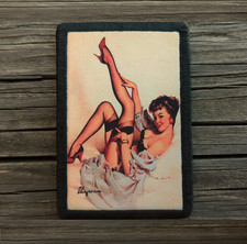 Vintage Pinup Girl Morale Patch Hook and Loop Army Custom Tactical 2A Gear
