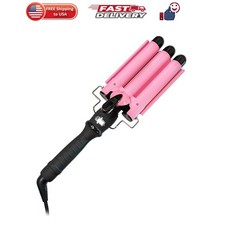 Three Barrel Curling Iron Wand, 1 Inch Ceramic Tourmaline Hair Waver