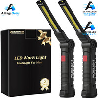 Werkstattlampe LED Arbeitsleuchte Mit Magnet Haken 2 StüCk Schwarz FüR Notfall