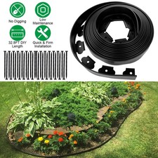 30/60/100FT Plastic Garden Edging Non-Digging Plastic Border Garden Flower Bed