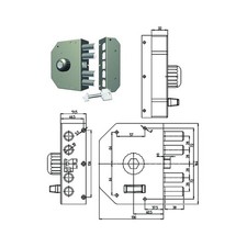 Serratura a pompa con socco e pomolo 3050