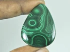 29X40X05MM Natural Green Malachite Pear Shape Cabochon Loose Gemstone 85Cts. r30