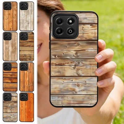 Silikon-Handyhülle mit Holzstrukturdruck für Honor X6B/200 400/X6/X7C/X8/70 Lite