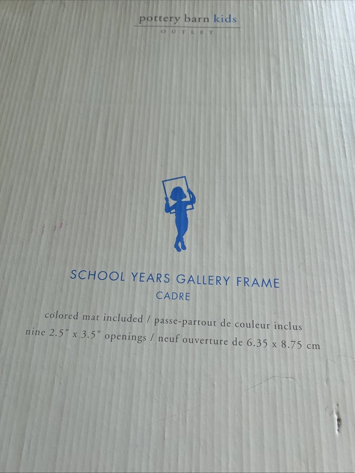 Quadro de galeria Pottery Barn Kids anos escolares 9 fotos caixa aberta não usado - Imagem 3 de 4