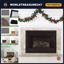 Childproof Fireplace Screen Mesh Gate Barrier Guard for Kids Pets - 45"x34