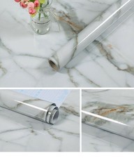 5m High Gloss Kitchen Marble Wall Paper Sticker Counter Top Cabinet Worktop Cove