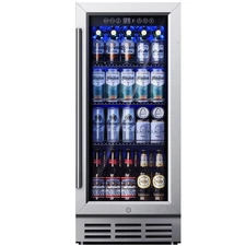 Simzlife 15 Inch Beverage Refrigerator, 130 Can Built-in Beverage Cooler, Under