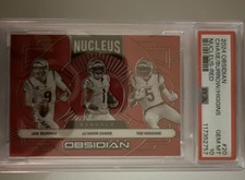 2024 Panini Obsidian Nucleus Joe Burrow, Ja'Marr Chase, Tee Higgins  Red 31/75 