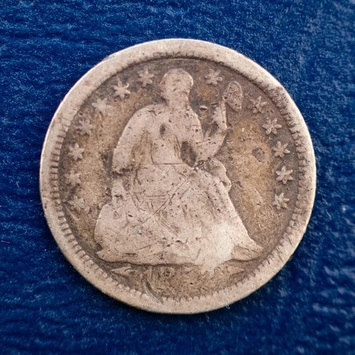 1853 Seated Liberty Half Dime, Arrows, VG Details, Damaged, Early US Silver B22