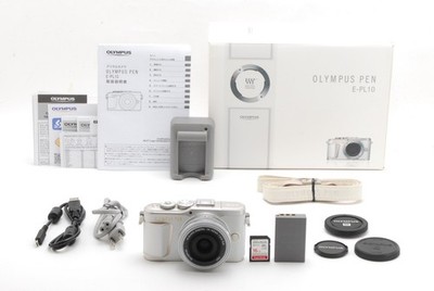 【MINT BOXED S/C 1100】 Olympus PEN E-PL10 16.1MP White 14-42mm f/3.5-5.6 Lens