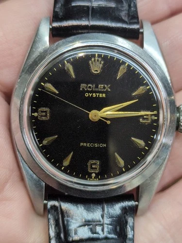 VINTAGE ROLEX OYSTER PRECISION SWISS WRIST WATCH TICKING 1957