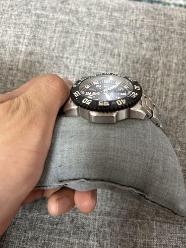 LUMINOX 3150 Navy Quartz Watch Black 200m SS Crown Broken Runs With Extras H09 - Picture 4 of 6