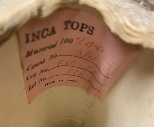 Huge 2 lb. 07oz Cone of INCA TOPS Mill 100% Baby Alpaca Yarn 3ply Milky White image 5