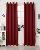 2X VorhäNge Gardine Blickdicht Thermo Vorhang Mit ÖSen 135X245Cm Bordeaux