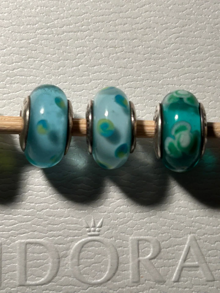 Original Pandora – Murano Glas Charms – Blau Farbtöne - Weihnachtsgeschenk - Bild 2 von 2