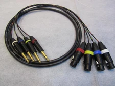 Canare MR202-4AT 4 Channel Balanced Studio Snake Cable, XLR-F to TRS-M, 4 ft.