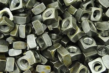 (75) Unplated 5/8-11 Square Nuts - Coarse Thread - Plain Steel