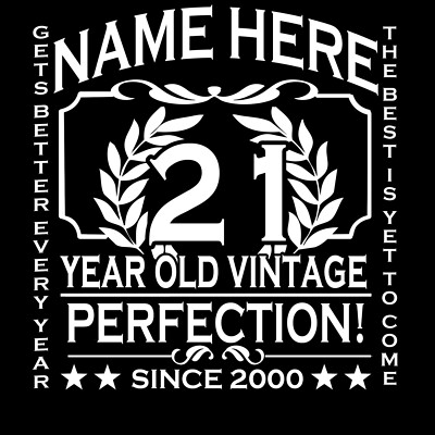 T-Shirt 21. Geburtstag Damen Name hinzufügen personalisieren Jahr ändern Geschenkidee 21 22 23