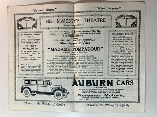 Brisbane His Majesty's Theatre "Madame Pompadour" May 1927 - Picture 3 of 4