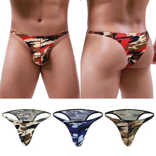 Mens Sexy G-string Briefs Thong Bikini Underwear T Back Pouch Panties Swimwear - Picture 2 of 19