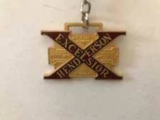Vintage Excelsior Motorcycle Key Fob Enamel metal